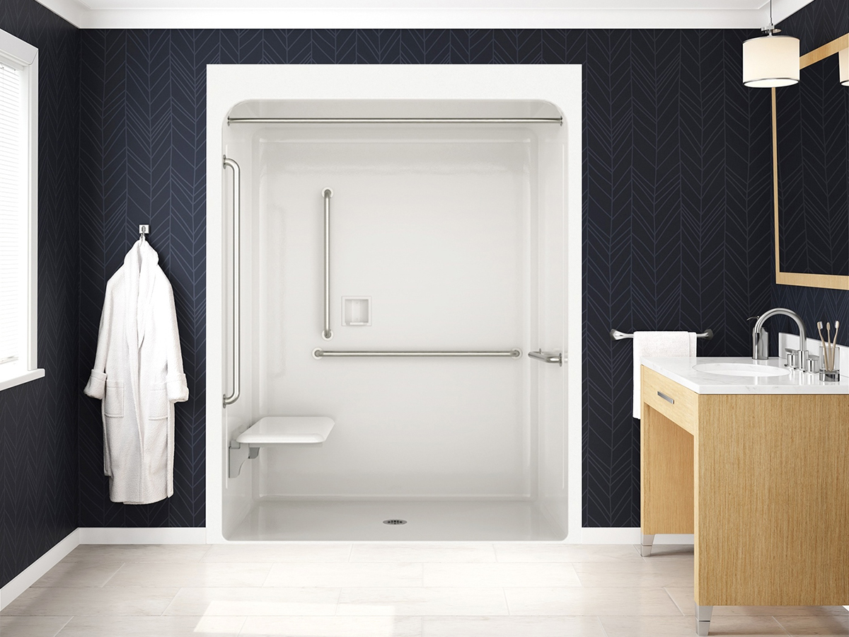 Barrier-free alcove shower
